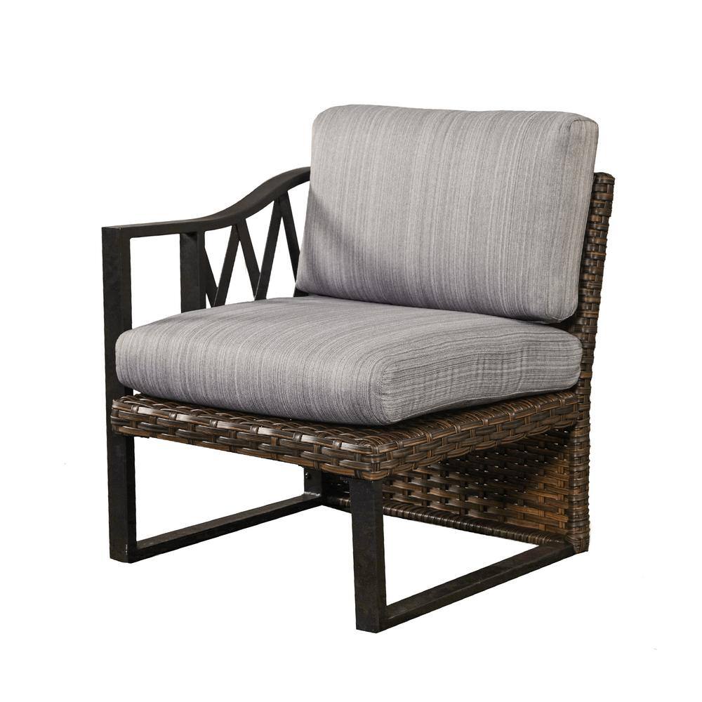 Patio Festival 13-Piece Wicker Collection Patio Conversation Set with Gray Cushions