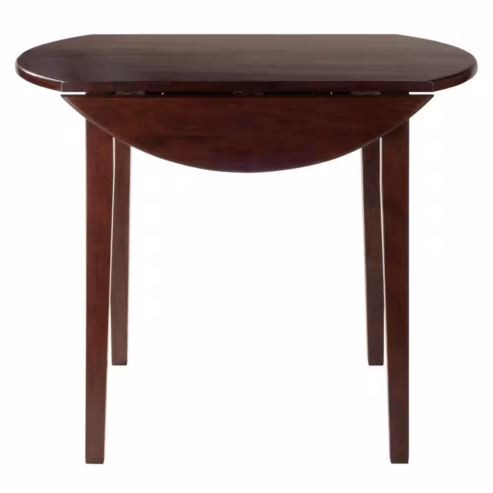 WINSOME WOOD Clayton 36 in. Walnut Round Drop Leaf Table