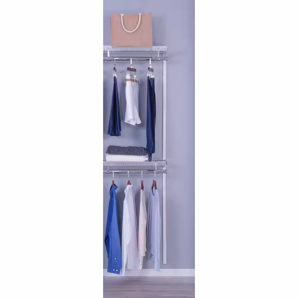 Everbilt Genevieve 2 ft. Adjustable Closet Organizer Double Hanging Rod Shelf Extension