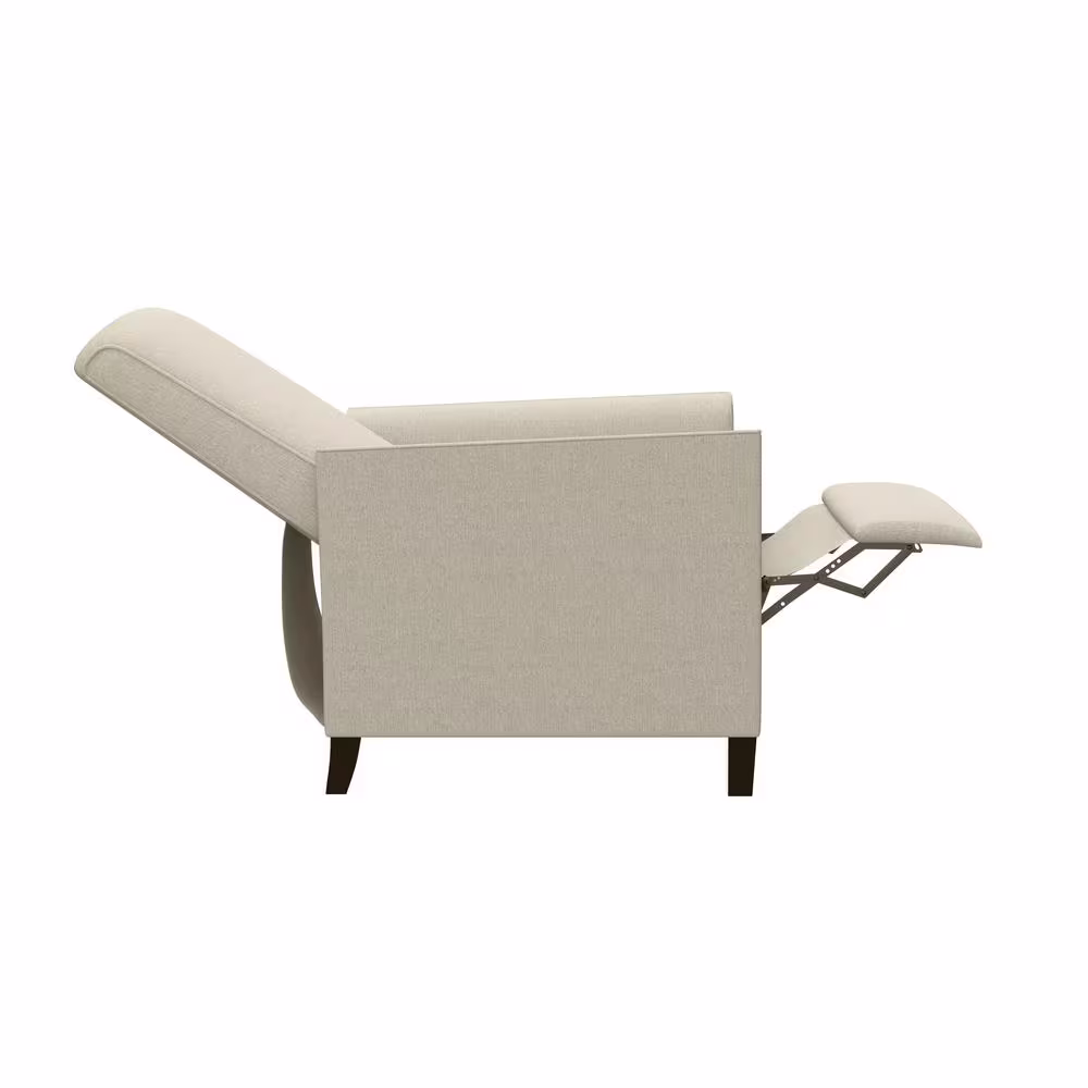 StyleWell Maycotte Biscuit Beige Upholstered Pushback Recliner