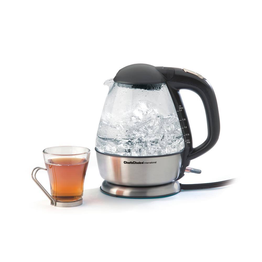 Chef'sChoice 7-Cup Cordless Stainless Steel Electric Kettle with Automatic Shut-off