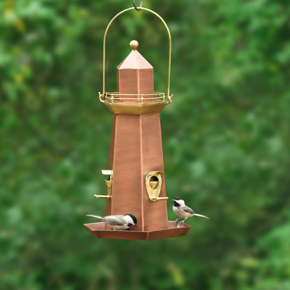 Good Directions Copper and Brass Lighthouse Bird Feeder â?Extra-Large 5 lb. Seed Capacity