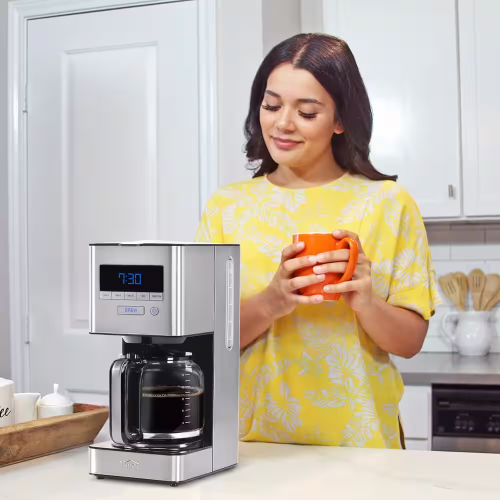 None RDT Spinning Sprayhead 12- Cup Stainless Steel Programmable Auto Pour Over Coffee Maker w/ Rotary Dispersion Technology