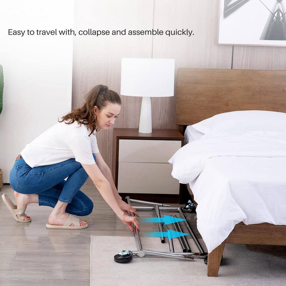 None Chrome Metal Extensible Garment Clothes Rack 42 in. W x 71 in. H