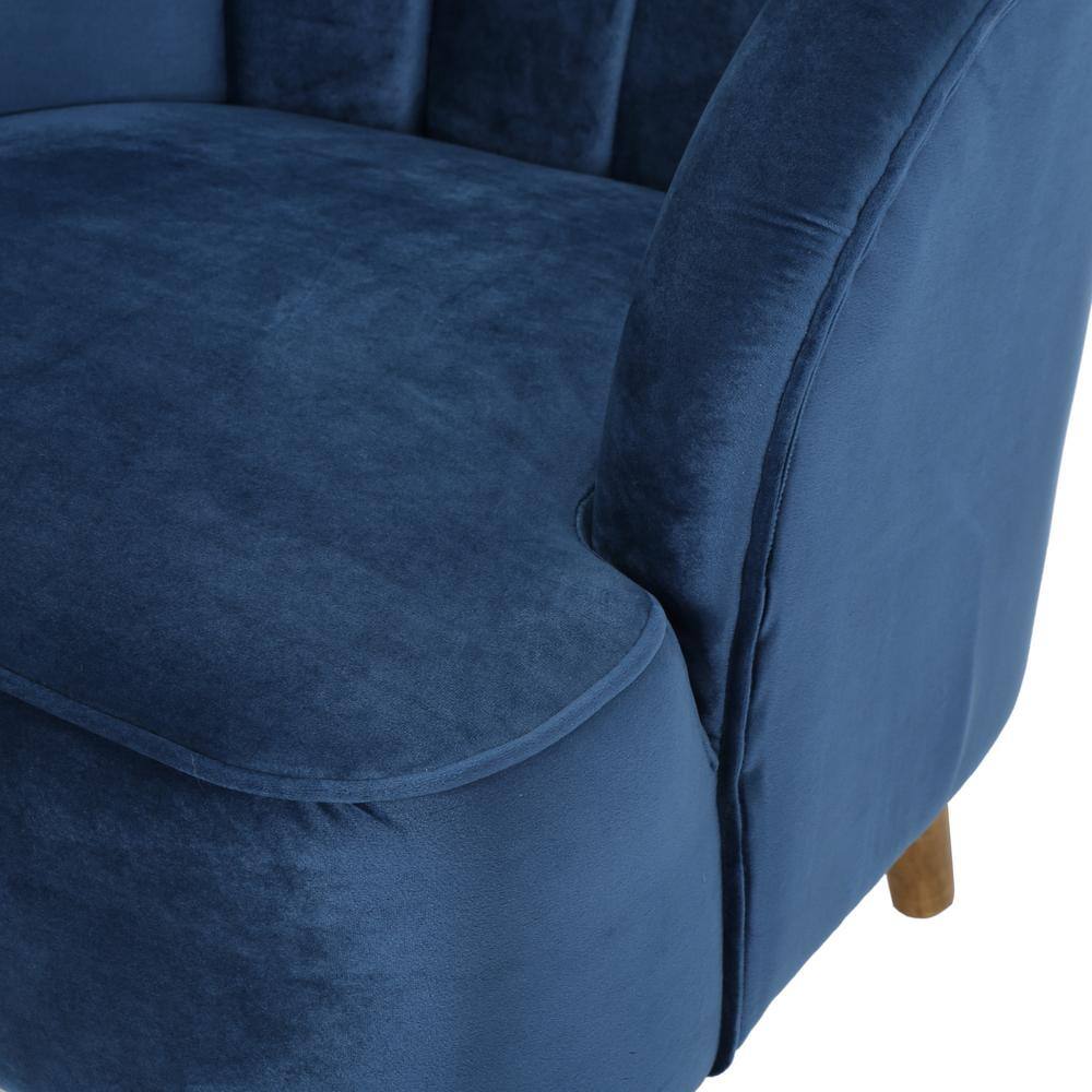 Noble House Amaia Cobalt Velvet Upholstered Club Chair (Set of 2)