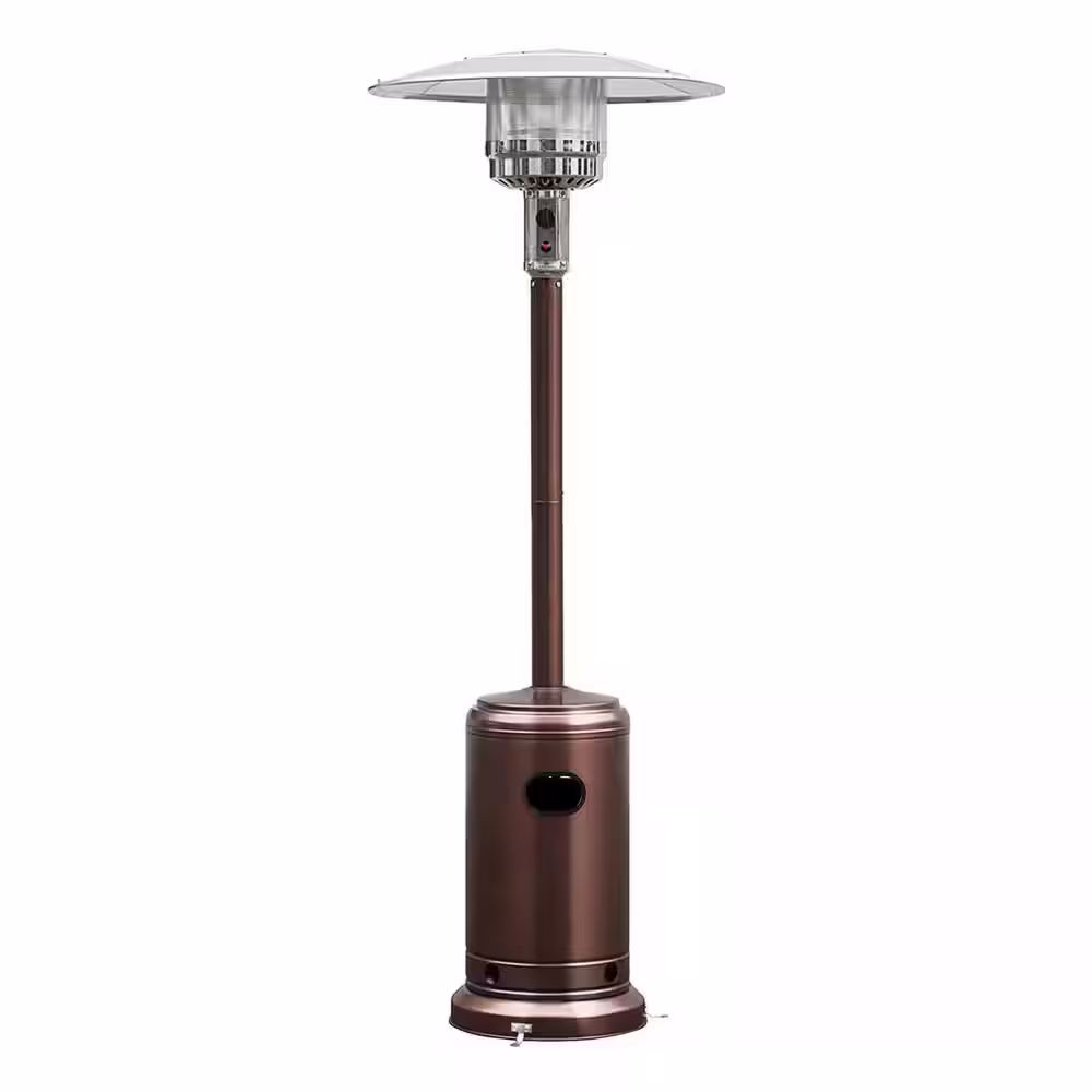 Gymax 48000 BTU Bronze Patio Standing LP Gas Heater Stainless Steel Propane with Wheels