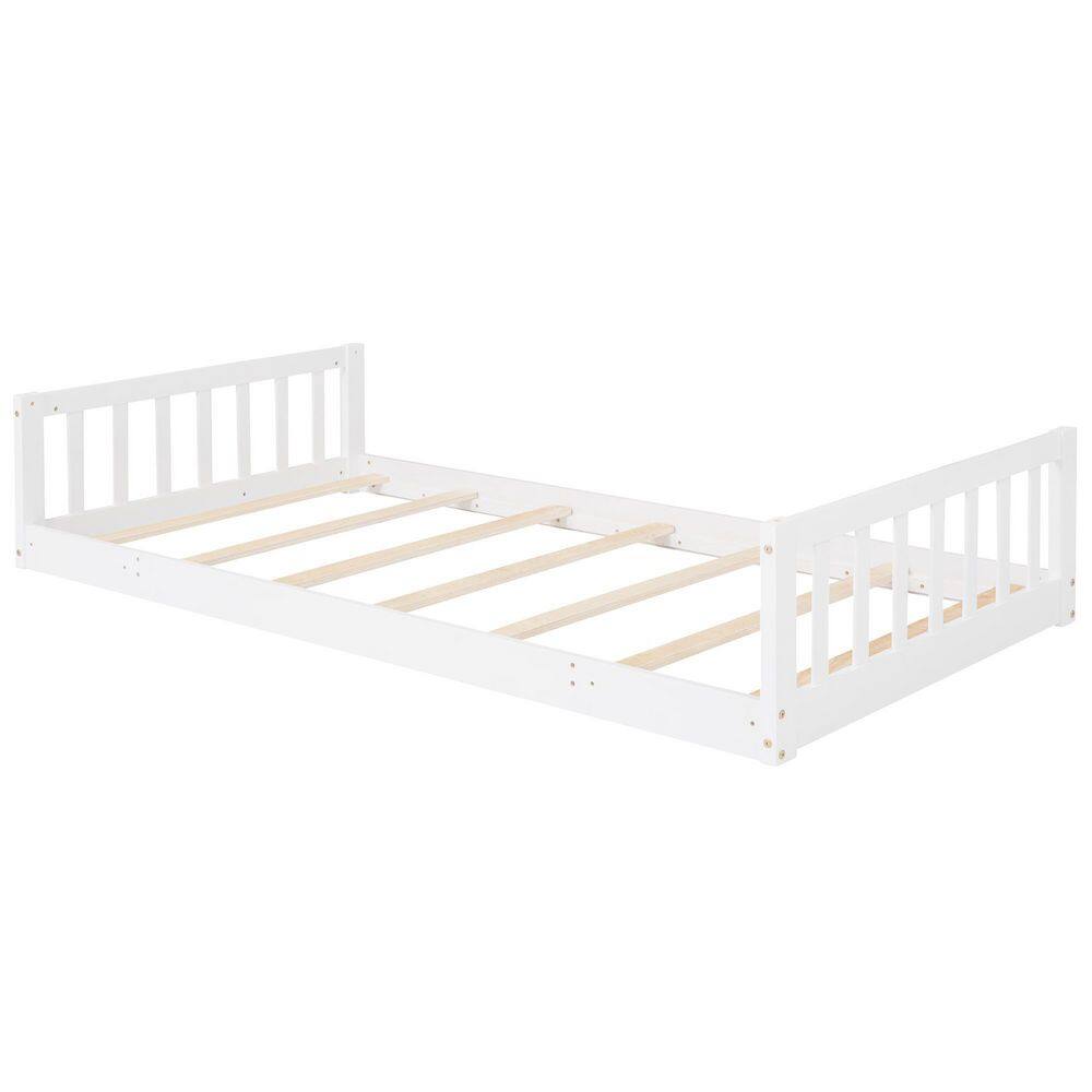 Harper & Bright Designs White Twin Triple Bunk Bed with Built-in Ladder and Slide