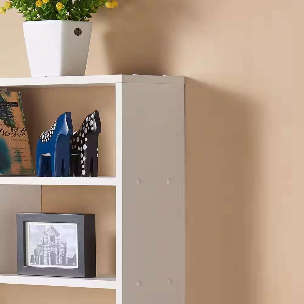 DANYA B 37 in. x 32 in. White Laminated Rectangular Floating Wall Shelf