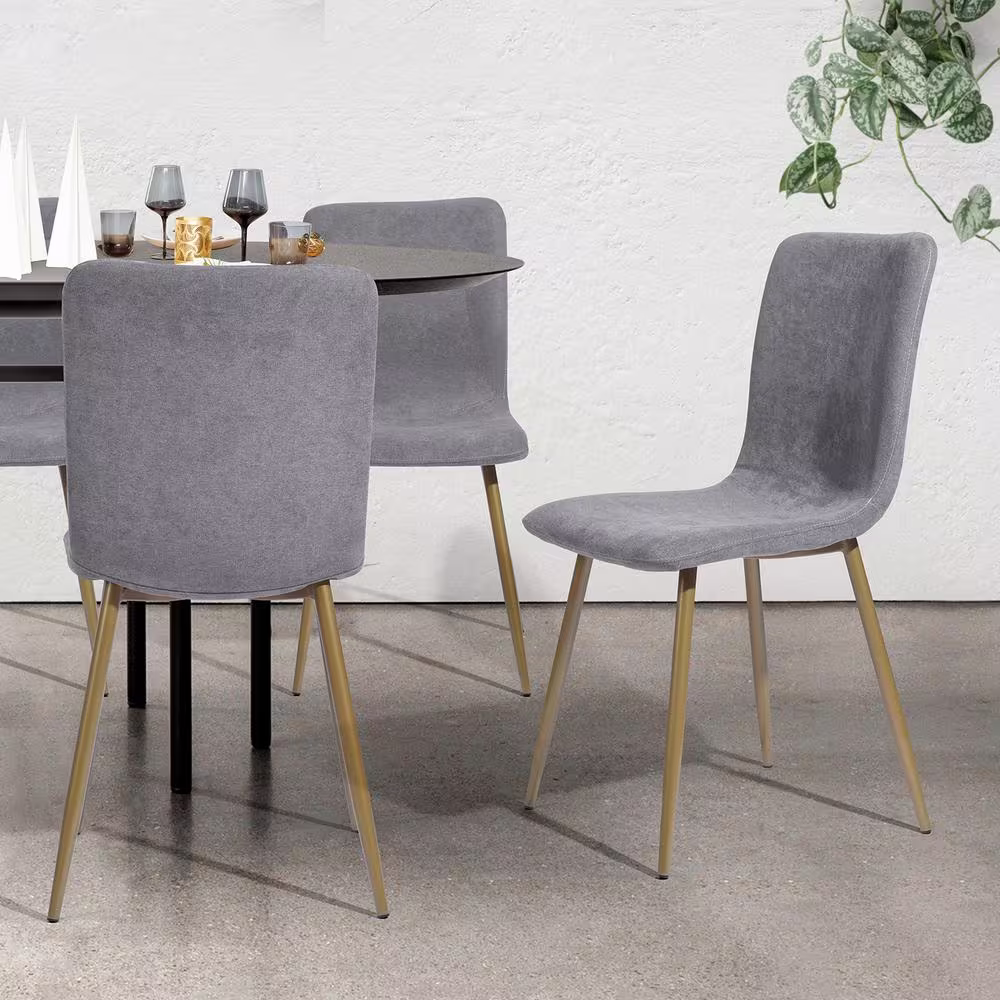 Homy Casa Scargill Grey Fabric Upholstered Dining Chair (Set of 4)
