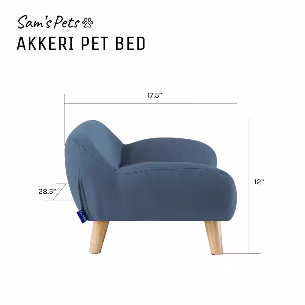 None Akkeri Medium Blue Fabric Cat Couch