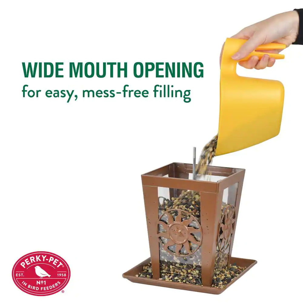 Perky-Pet Sun and Star Lantern Rust-Resistant Durable Easy-to-Fill Hanging Bird Feeder - 3.5 lb. Capacity