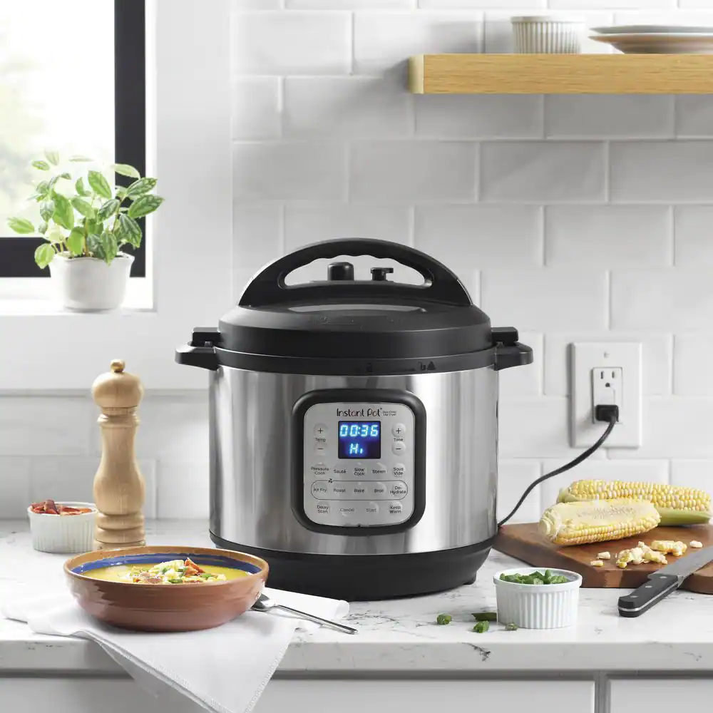 Instant Pot 8 Qt. Silver Duo Crisp Air Fryer with EPC Combo