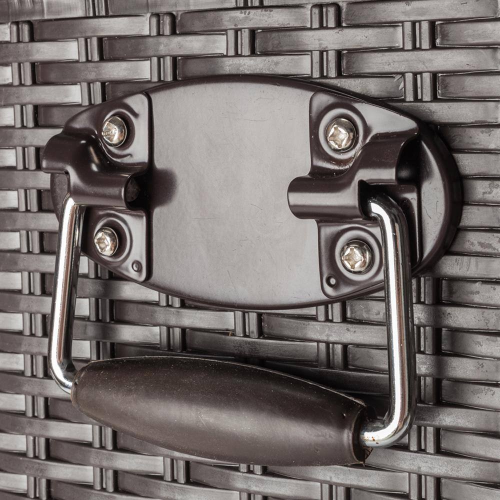 Winado 80 Qt. Iron Rattan Beverage Wheeled Cooler with Shelf