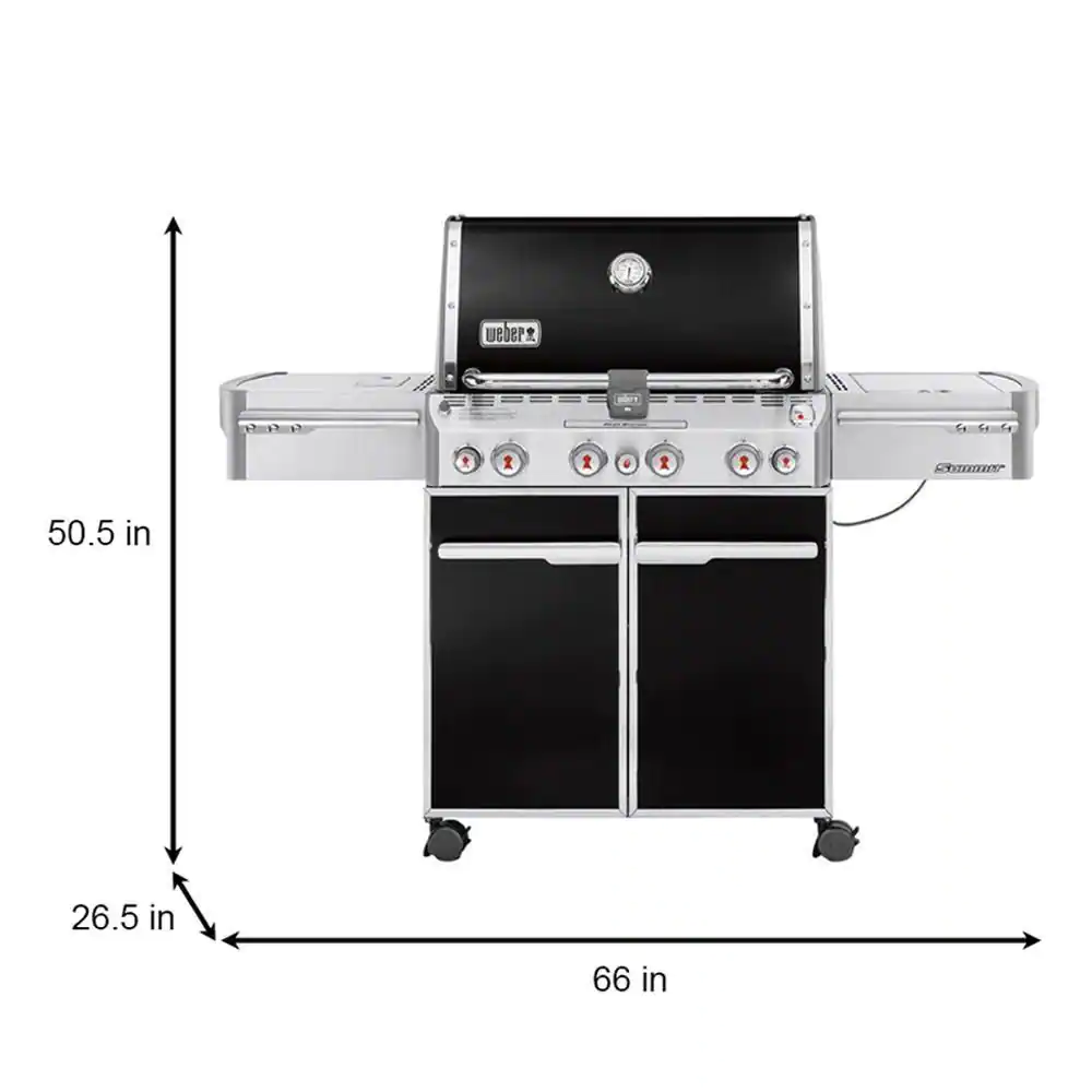 Weber Summit E-470 4-Burner Propane Gas Grill in Black with Built-In Thermometer and Rotisserie