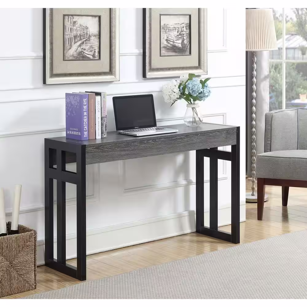 Convenience Concepts Monterey 50 in. Weathered Gray/Black Standard Rectangle Wood Console Table