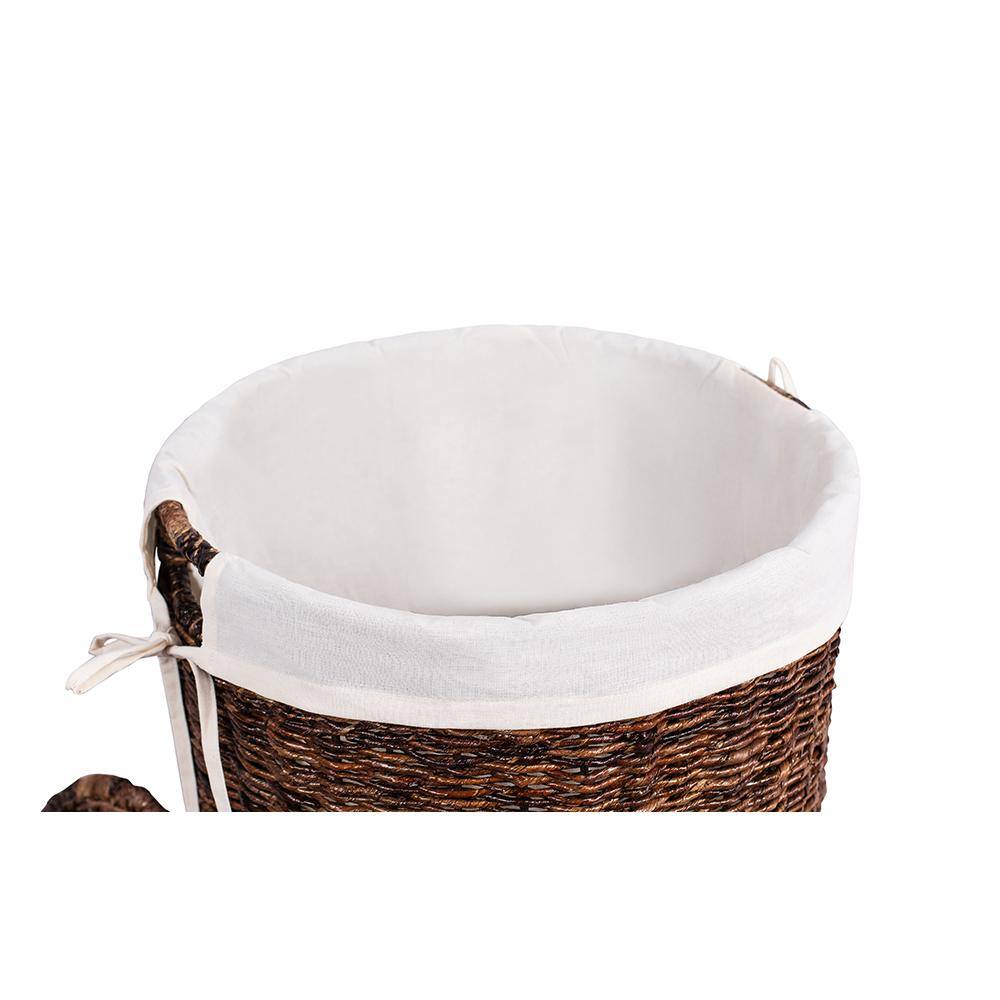 BirdRock Home Espresso Abaca Laundry Hamper with Liner