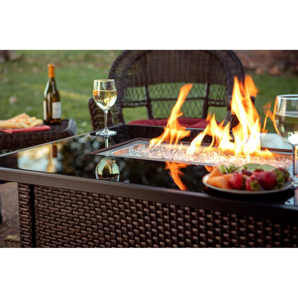 Endless Summer 40,000 BTU Brown/Black Rectangular Metal LP Gas Outdoor Fire Pit Table