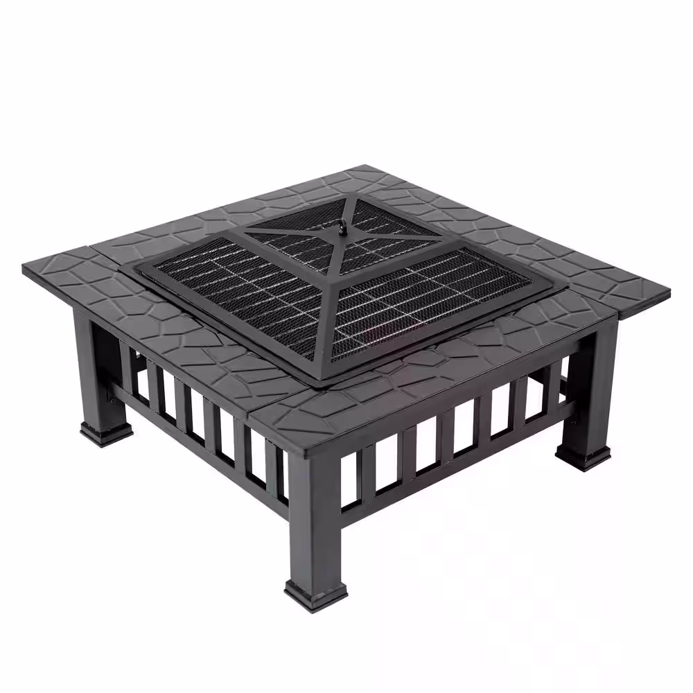 None Durango 32 in. x 16.9 in. Square Steel Charcoal Fire Pit