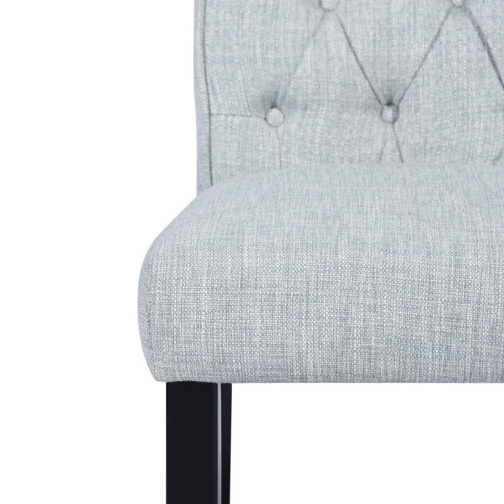 Homy Casa Wilona Light Grey Fabric Upholstered Solid Wood Parsons Dining Chair (Set of 2)