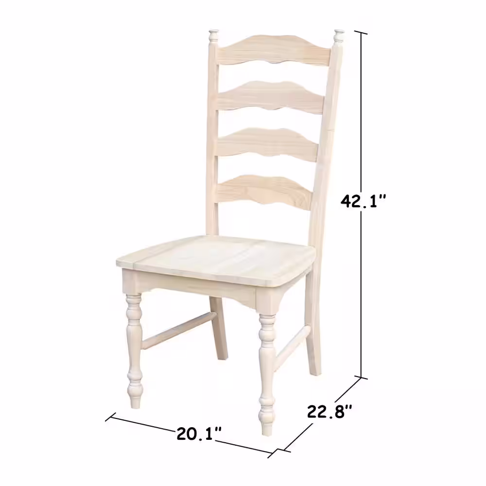 International Concepts Maine Unfinished Wood Ladder Back Dining Chair (Set of 2)