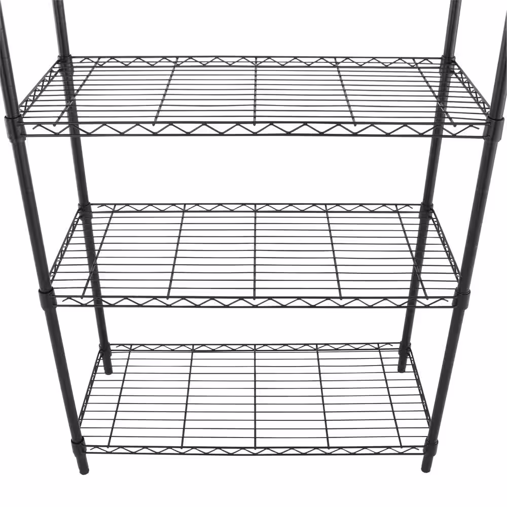 HDX 5-Tier Steel Wire Shelving Unit in Black (36 in. W x 72 in. H x 16 in. D)