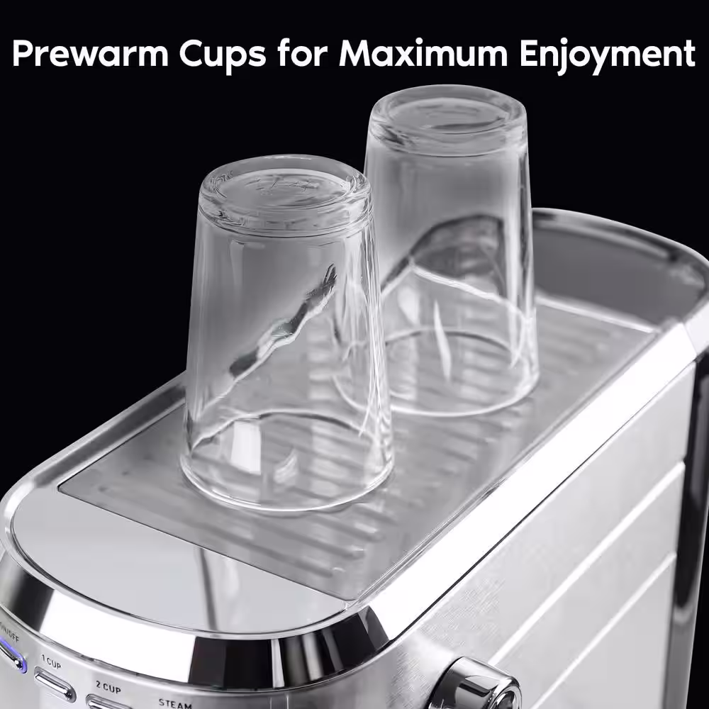 CASABREWS CM5418-20Cups Silver Stainless Steel Espresso Machine with Milk Frother