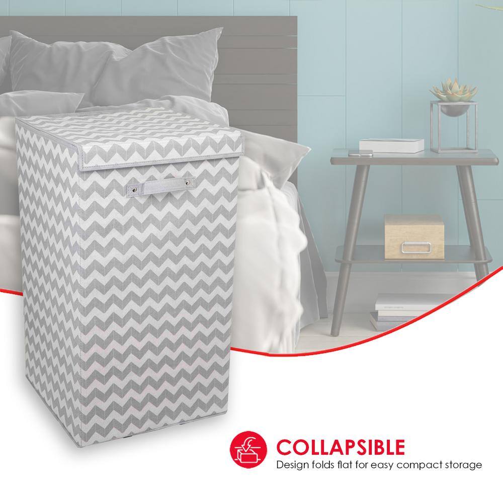 Home Basics Chevron Grey Laundry Hamper