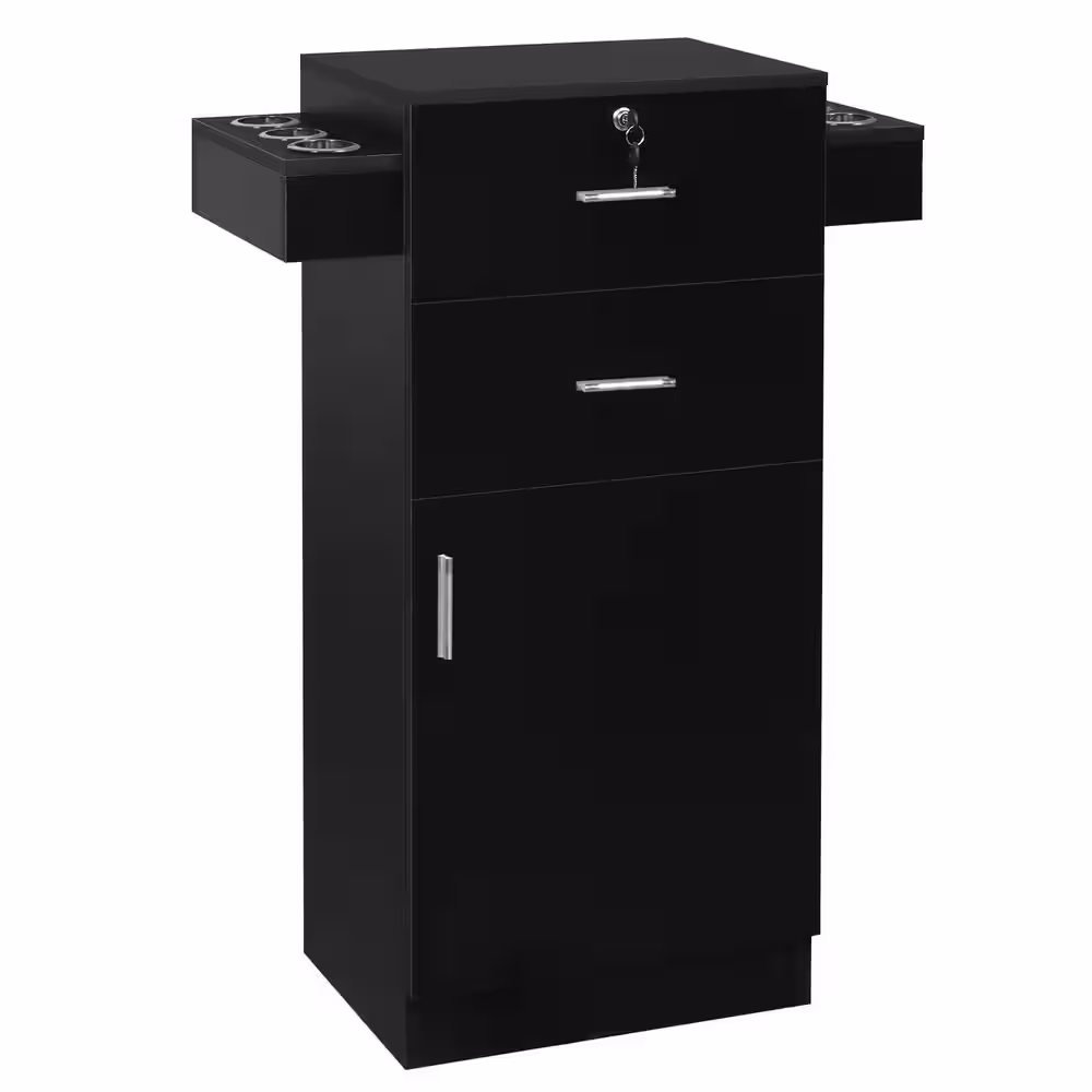 None Beauty Black Salon Storage Cabinet for Hair Stylist