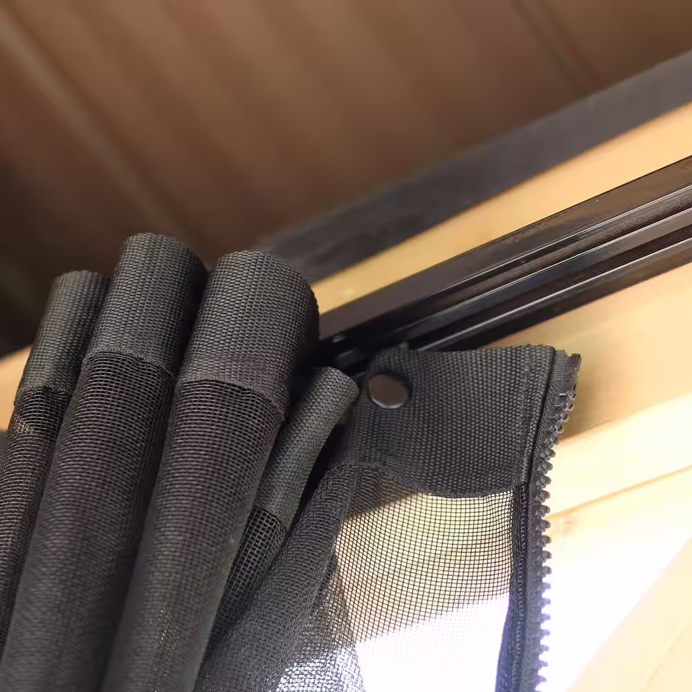 Yardistry Mosquito Mesh Kit to fit Carolina 11 ft. x 13 ft. Pavilion with UV resistant Phifer Material and Easy Glide Tracks