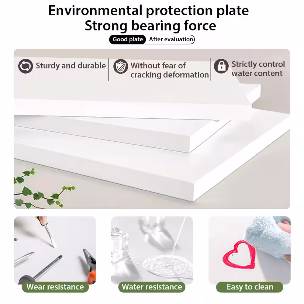 FUFU&GAGA 55.9 in. L Shaped White Wood Executive Desk Reception Desk Computer Writing Desk W/Removable Shelves, Drawer, Cabinet