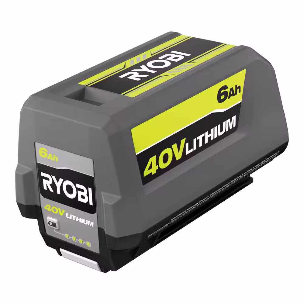 RYOBI 40V Lithium-Ion 6.0 Ah High Capacity Battery and Rapid Charger Starter Kit (2-Batteries)