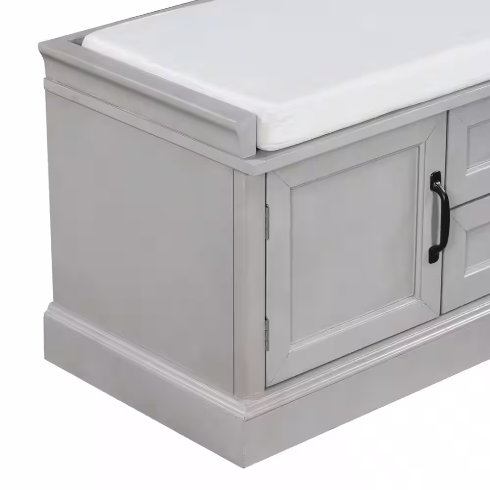 ZIRUWU Wood Shoe Storage Bench