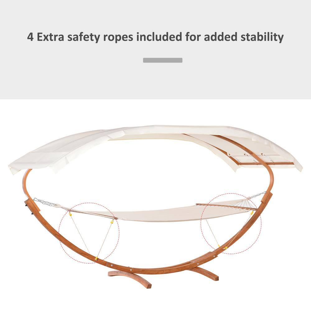 Outsunny 13 ft. Free Standing Hammock with Cotton Fabric Bed in White