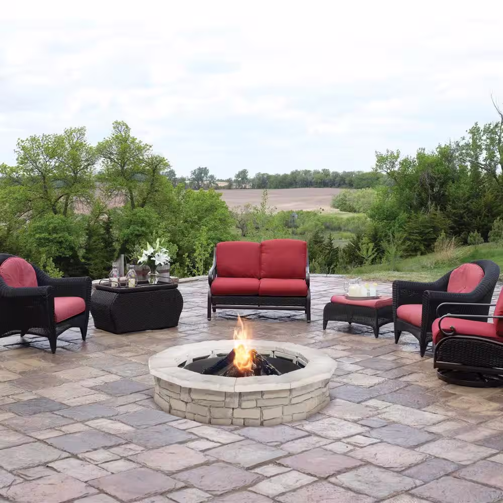 Natural Concrete Products Co 44 in. Random Stone Limestone Fire Pit Kit