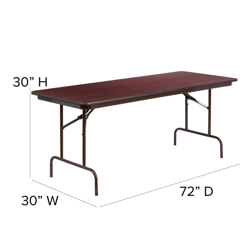 Carnegy Avenue 72 in. Mahogany Wood Table top Material Folding Banquet Tables