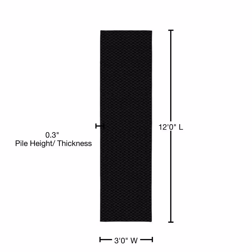 Garland Rug Medallion Black 3 ft. x 12 ft. Runner Rug