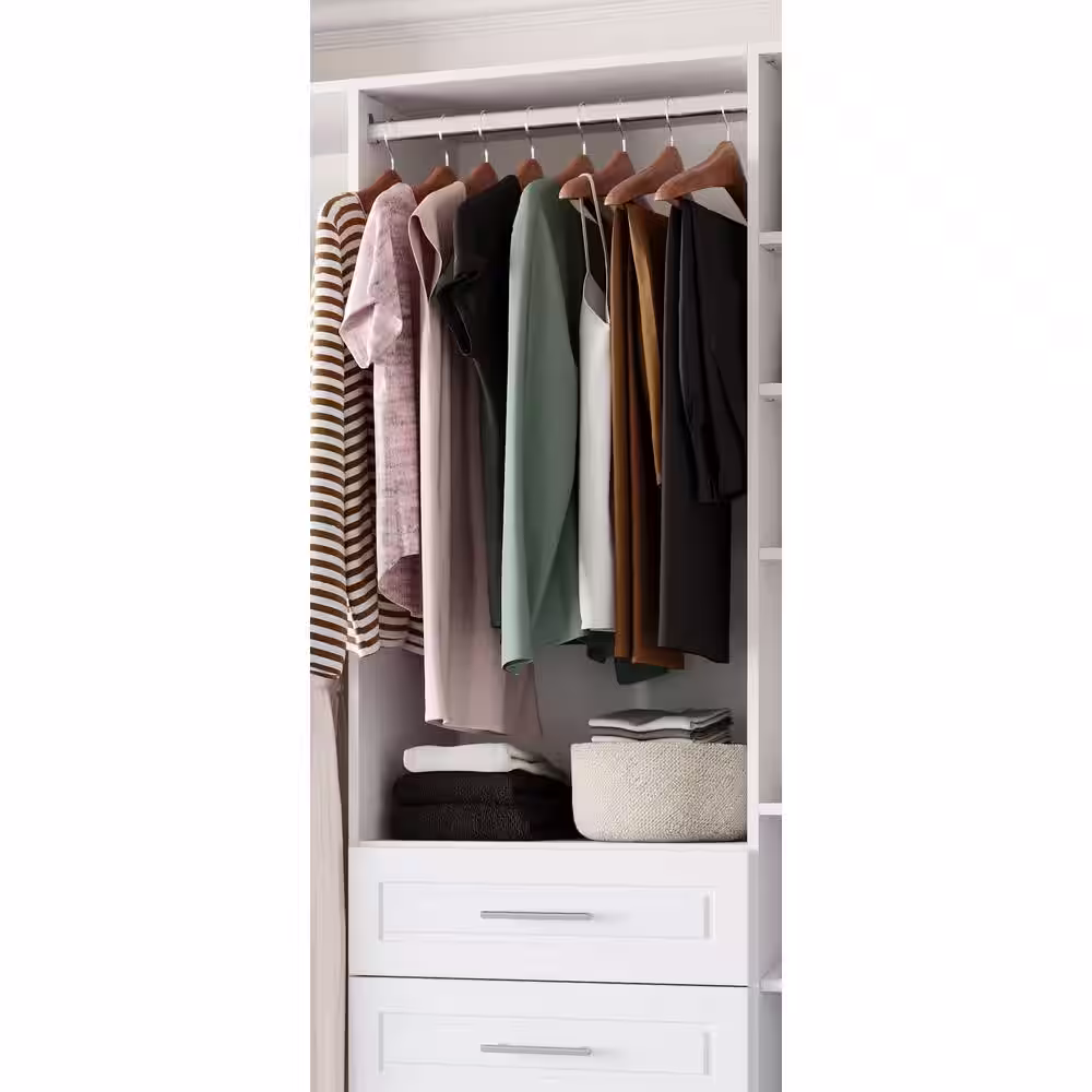 Closet Evolution Modern Raised Elite 25 in. W White Wood Closet System