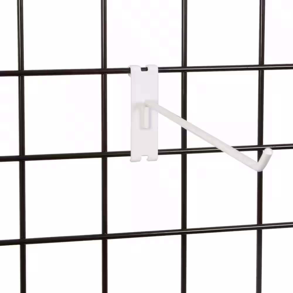Econoco 12 in. White Deluxe Hook for Slatwall (Pack of 96)