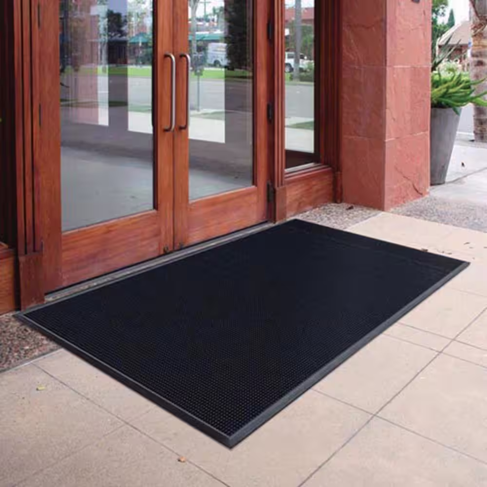 TrafficMaster Black 23.75 in. x 31.5 in. Rubber Door Mat