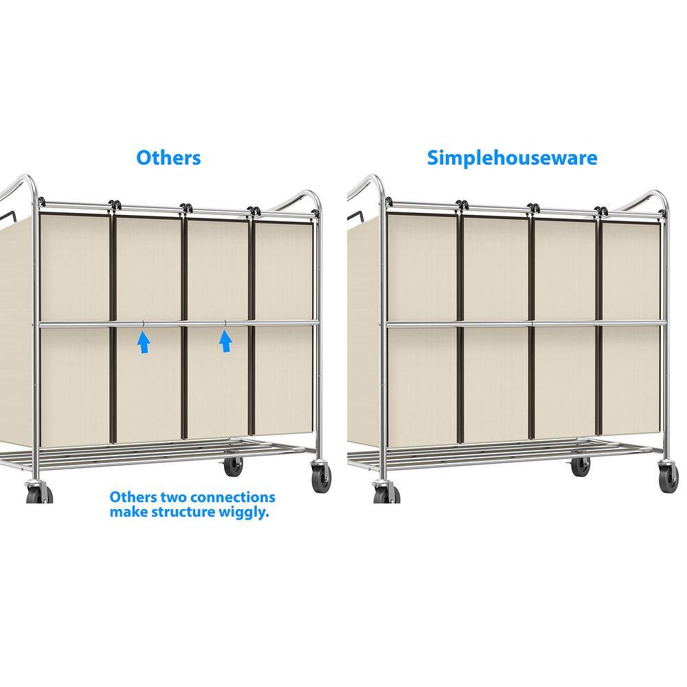 None 32.3 in. W x 17.5 in. D x 33 in. H Fabric Laundry Basket Hamper with Wheels Chrome