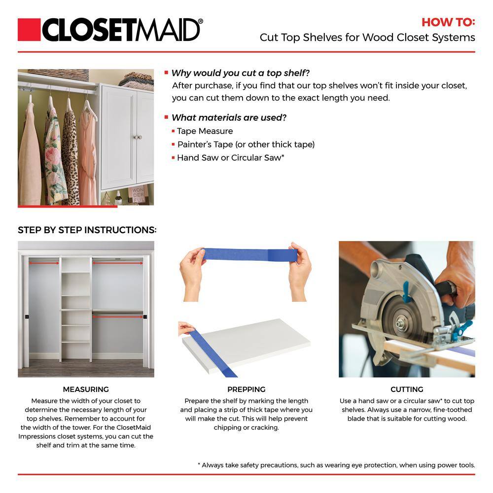 ClosetMaid Style+ 64.9 in W - 112.9 in W Noir Basic Narrow Wood Closet System Kit