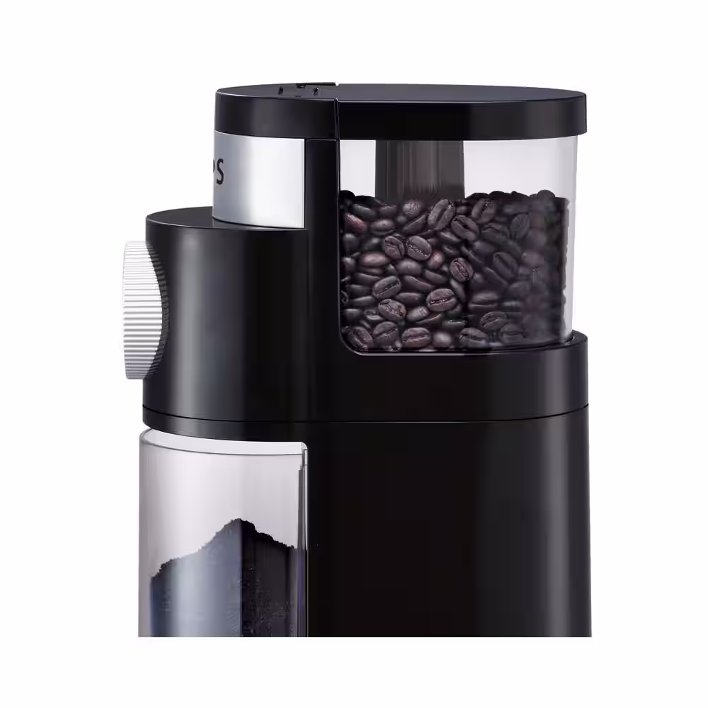 Krups 8 oz. Black Precise Burr Coffee Grinder with Programmable Settings