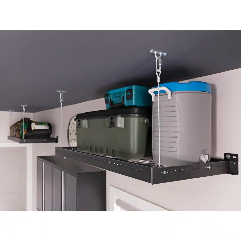 NewAge Products Pro Series 48 in. x 96 in. Steel Garage Wall Shelving in Black