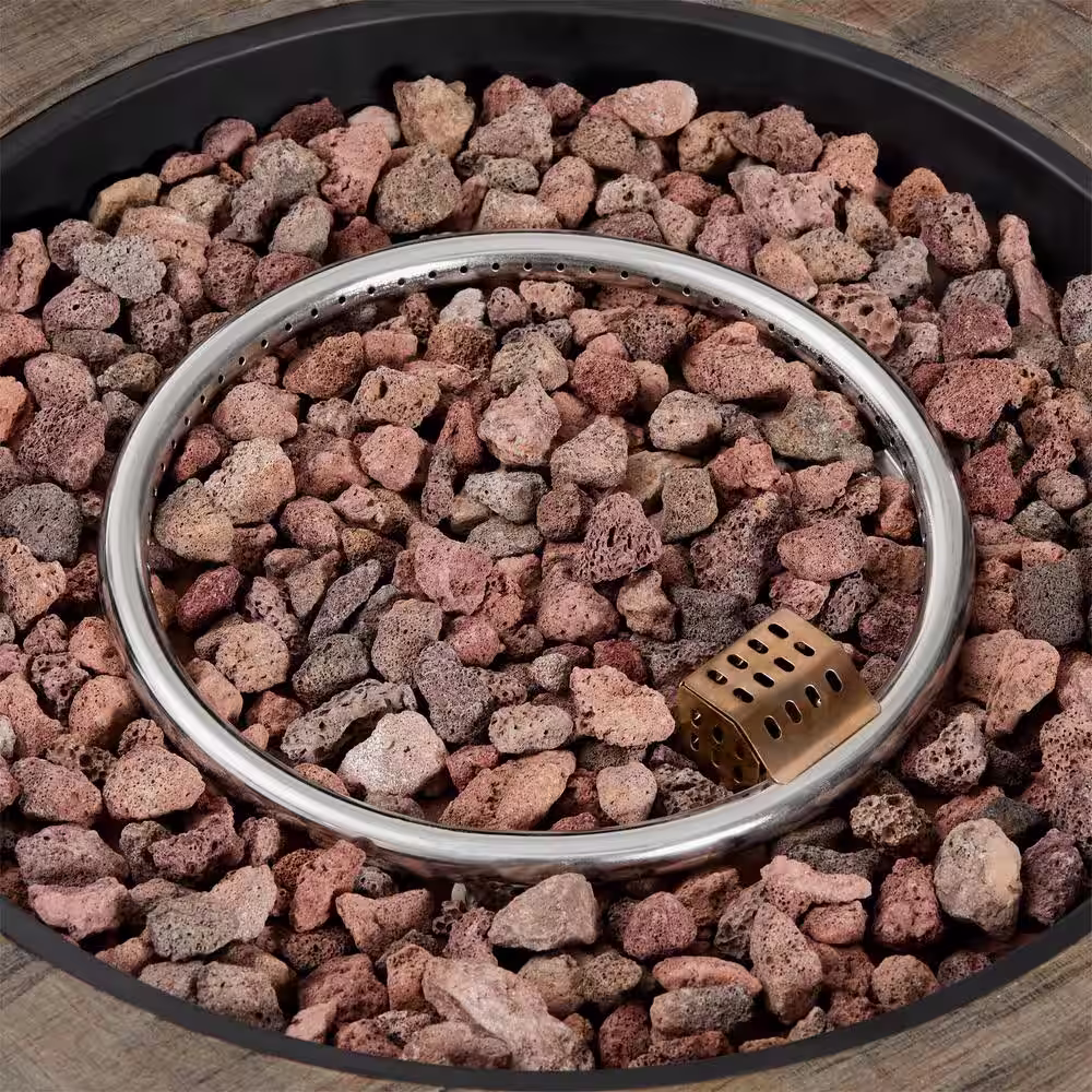 Hampton Bay 27 in. W x 24 in. H Round Barrel Fire Table