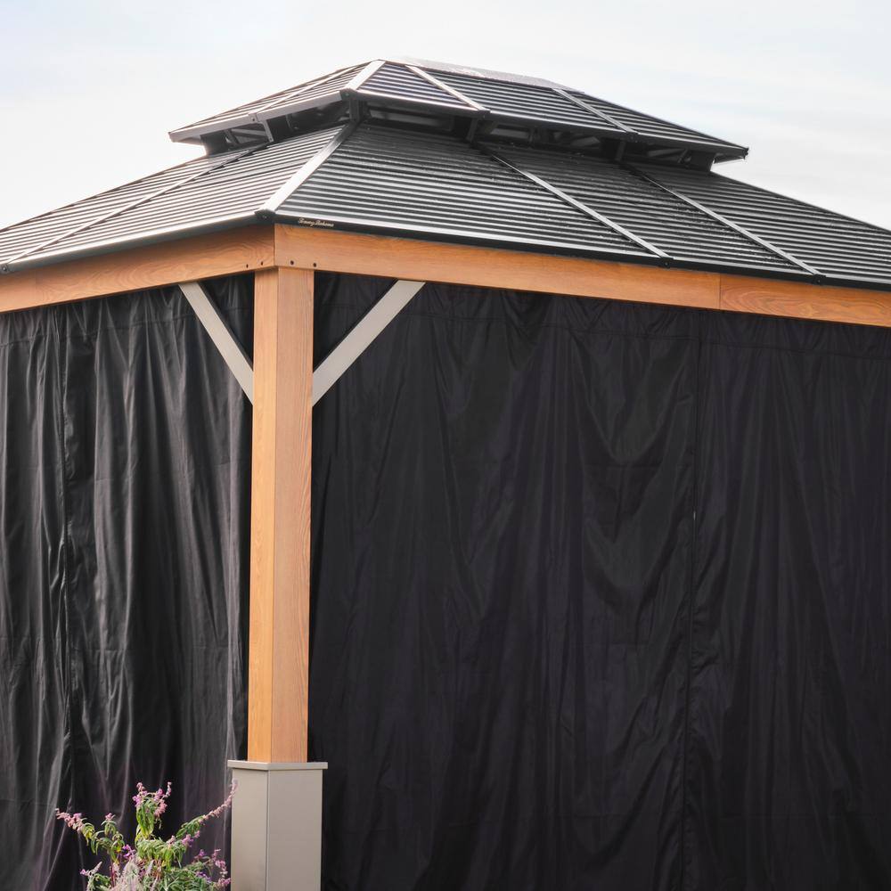 Sojag 10 ft. x 12 ft. Spun Maui/Cove Black Curtains