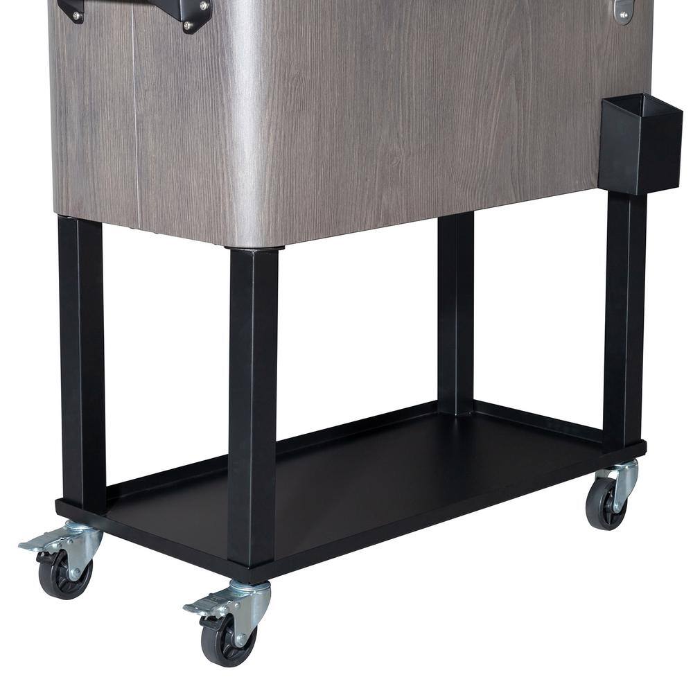 Karl home 80 qt. Beverage Hard-Side Cooler Wood Grain Grey
