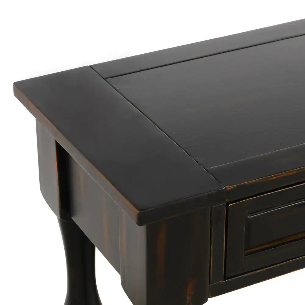 Harper & Bright Designs 65 in. Black Standard Rectangle Wood Console Table with Drawers