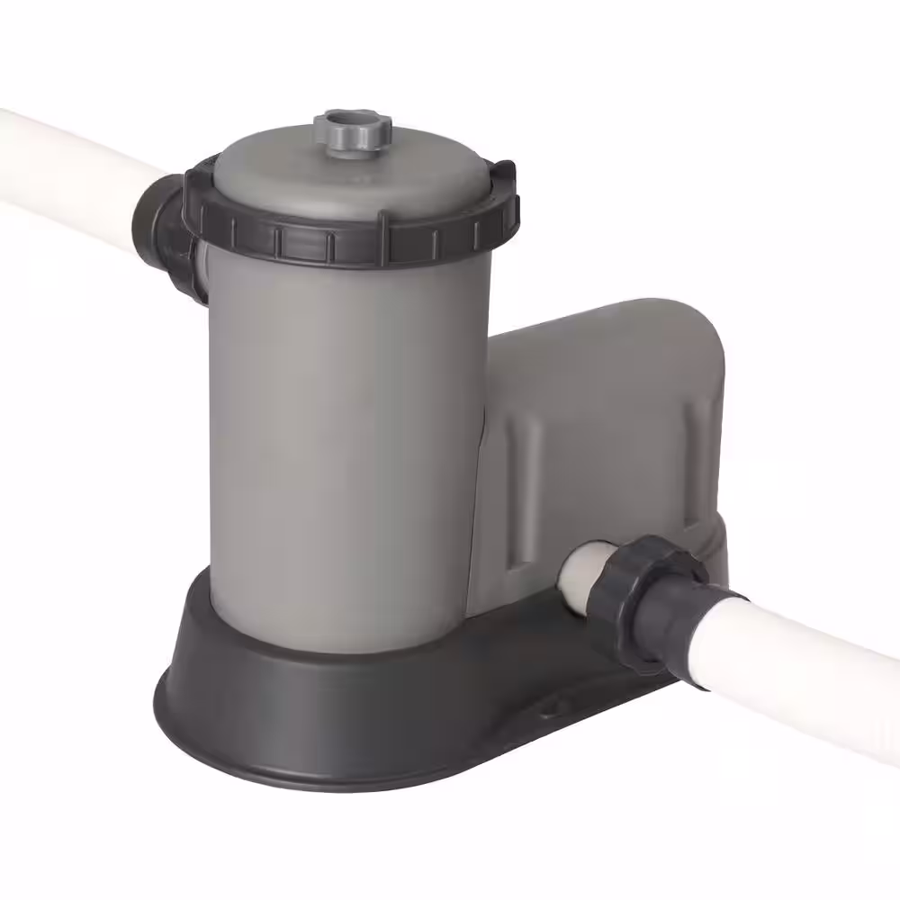 Bestway 16 ft. Round 48 in. D Power Steel Hard Side Vista Above Ground Swimming Pool with Surface Skimmer