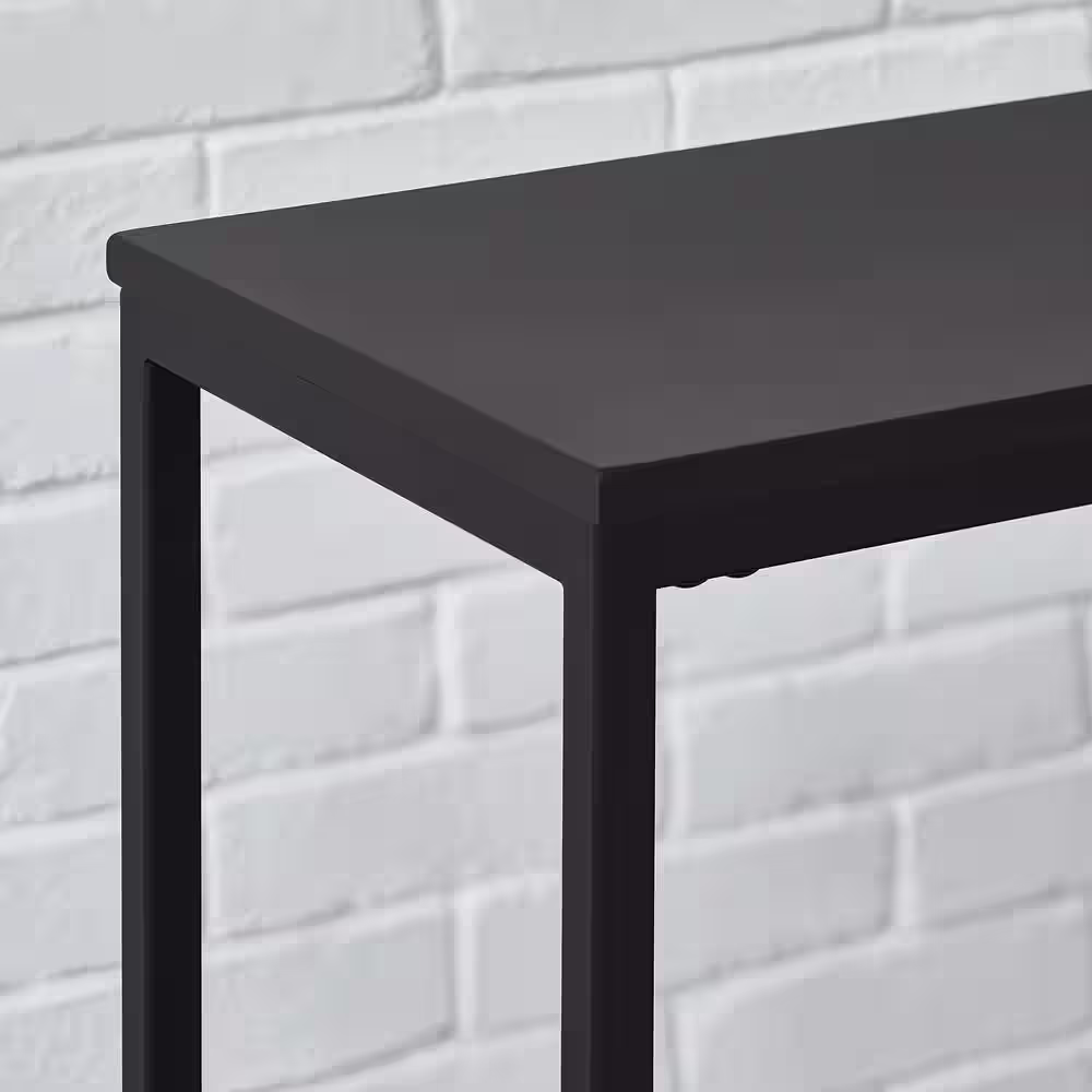 StyleWell Donnelly Black Console Table with Black Wood Top (48 in. W)