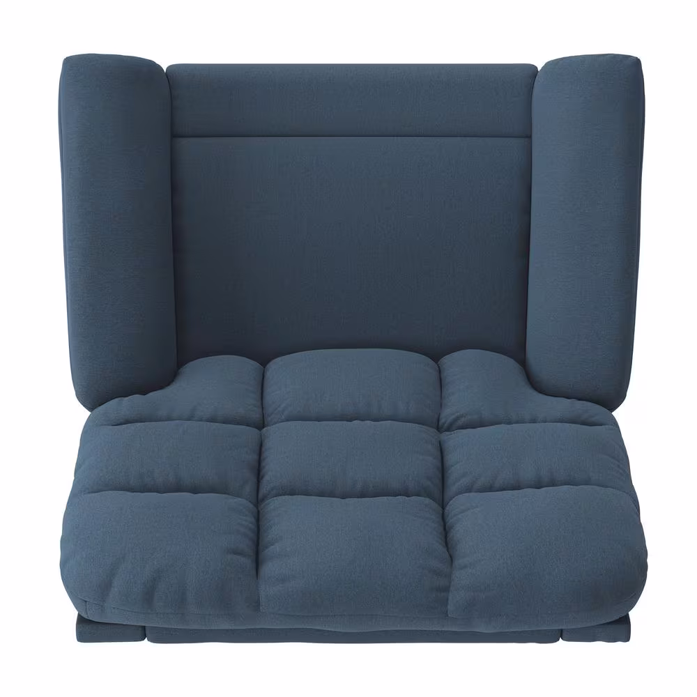 ProLounger Caribbean Blue Plush Low-Pile Velour Tufted Back Extra Large Wall Hugger Reclining Chair